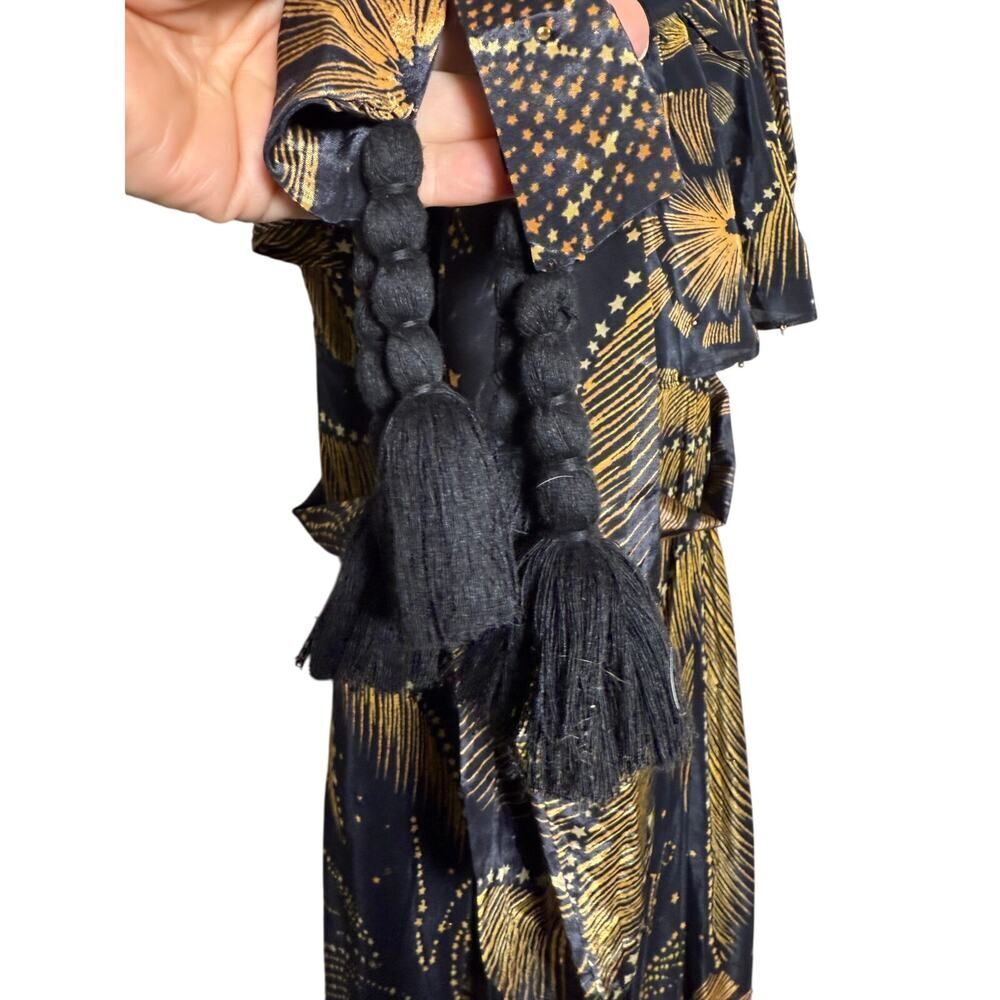 NWT Farm Rio Golden Foliage Black One Shoulder Maxi Dress Sz. XS - Picture 7 of 9